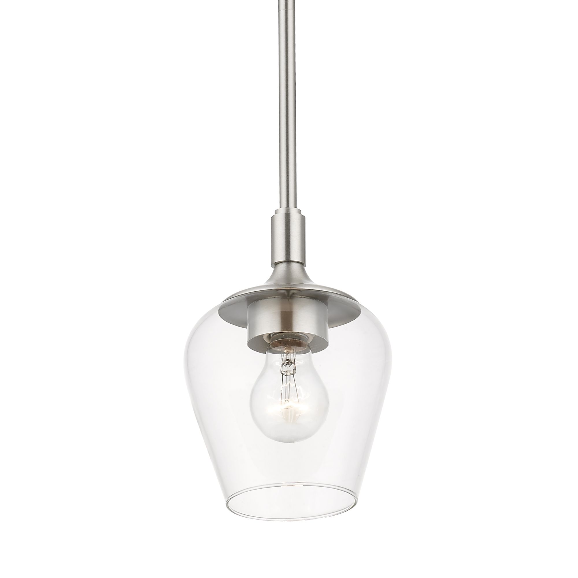 Image 6 Willow 1 Light Brushed Nickel Single Pendant more views