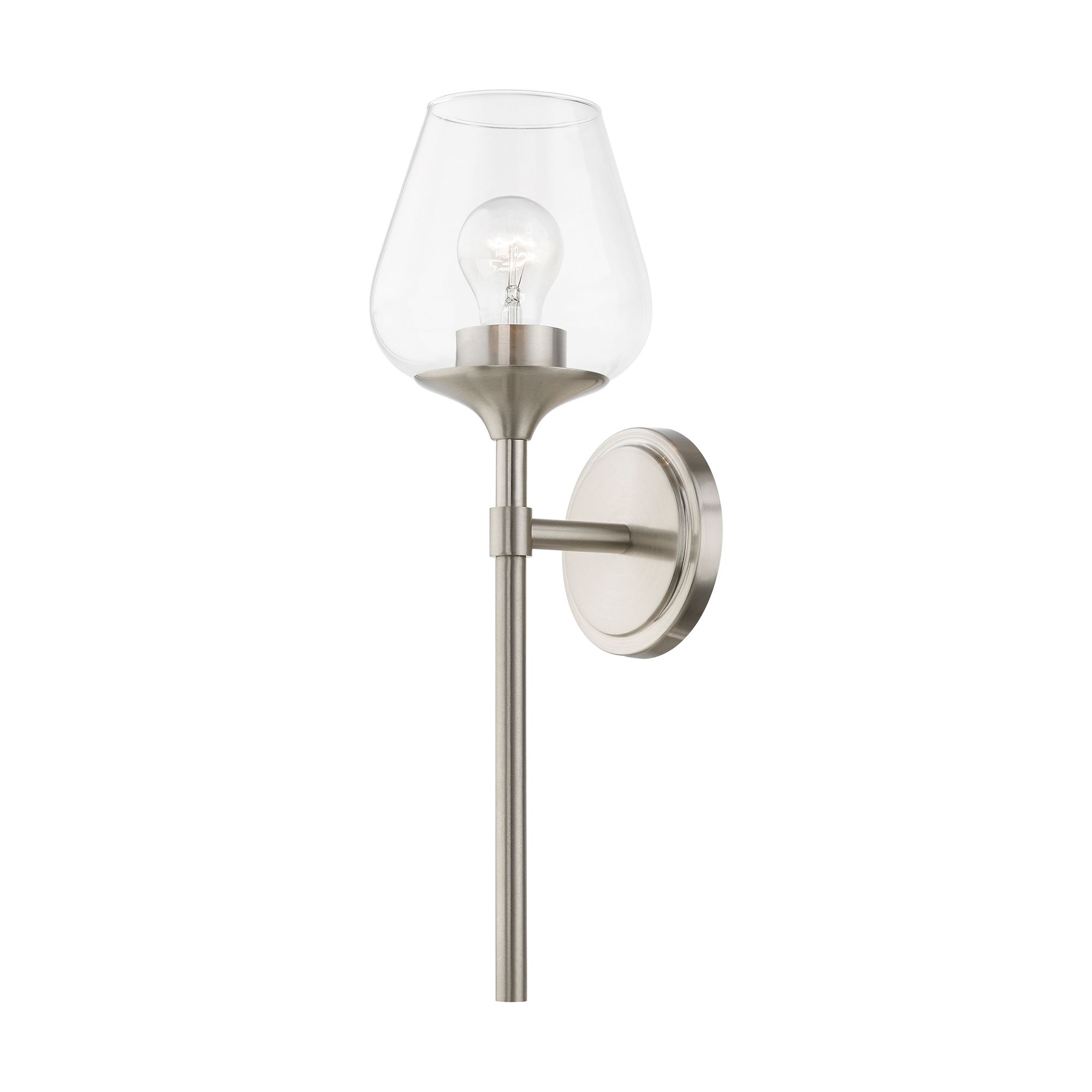 Image 6 Willow 1 Light Brushed Nickel Vanity Sconce more views