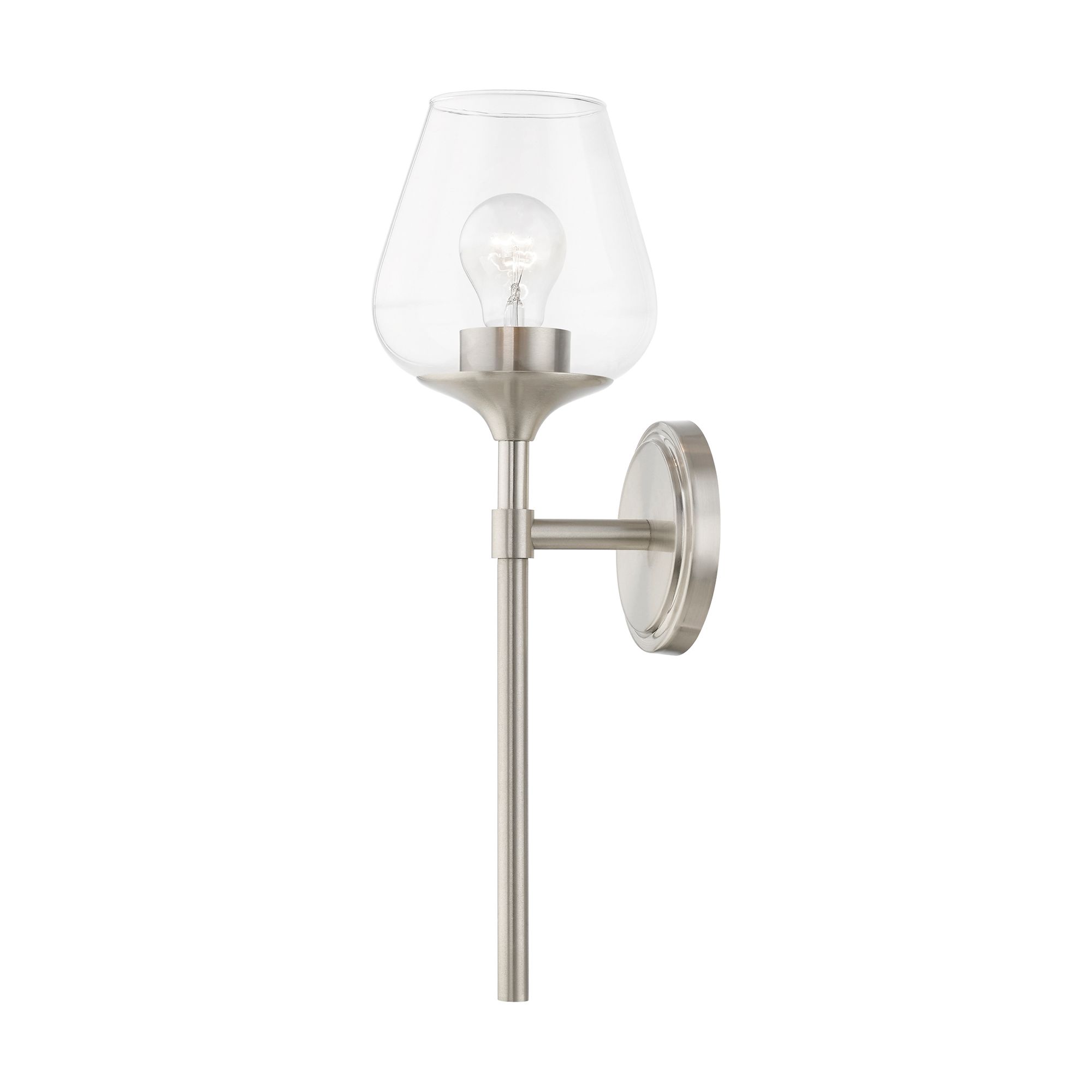 Image 7 Willow 1 Light Brushed Nickel Vanity Sconce more views