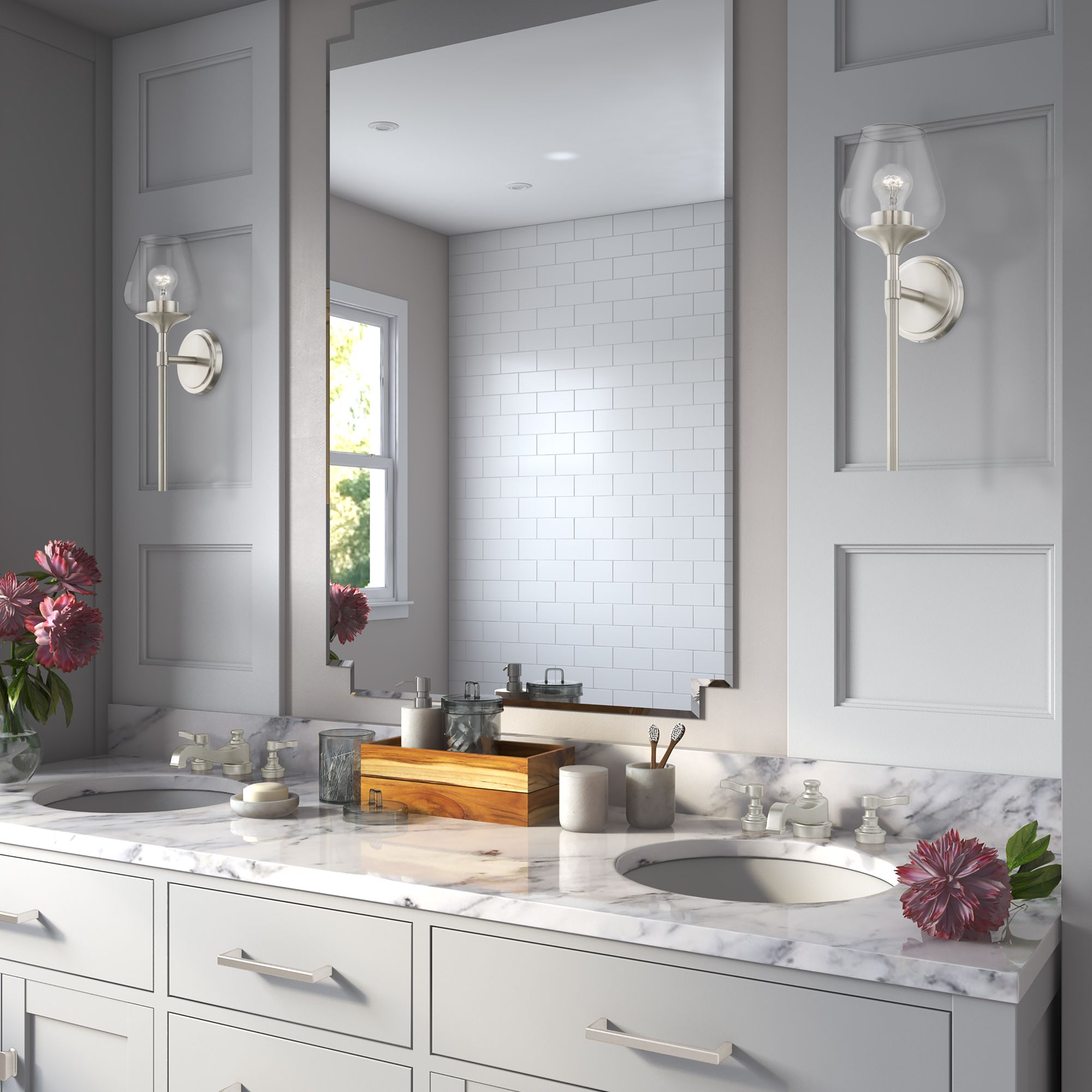 Willow 1 Light Brushed Nickel Vanity Sconce