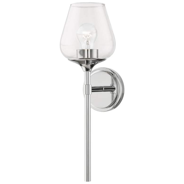 Image 1 Willow 1 Light Polished Chrome Vanity Sconce