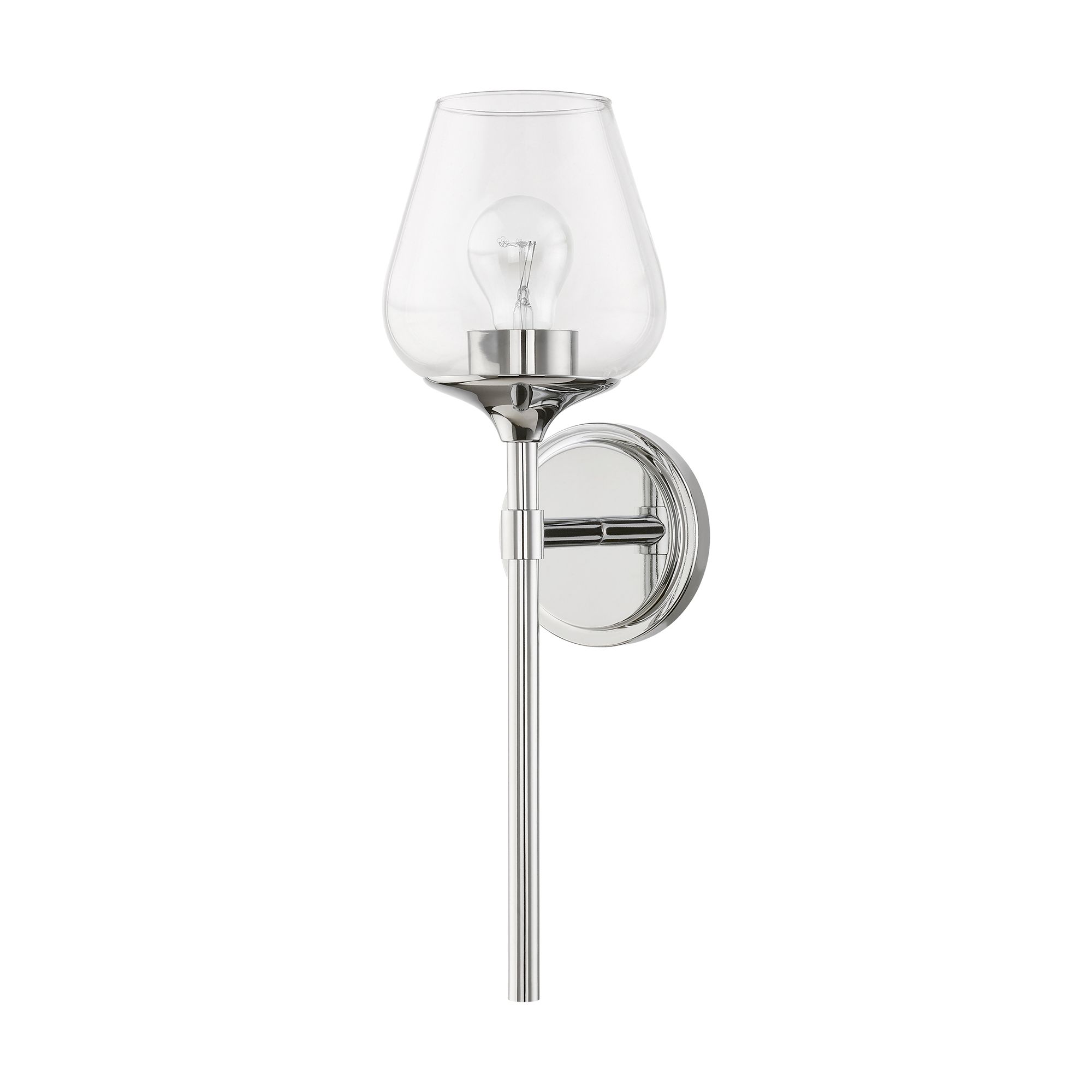 Image 3 Willow 1 Light Polished Chrome Vanity Sconce more views