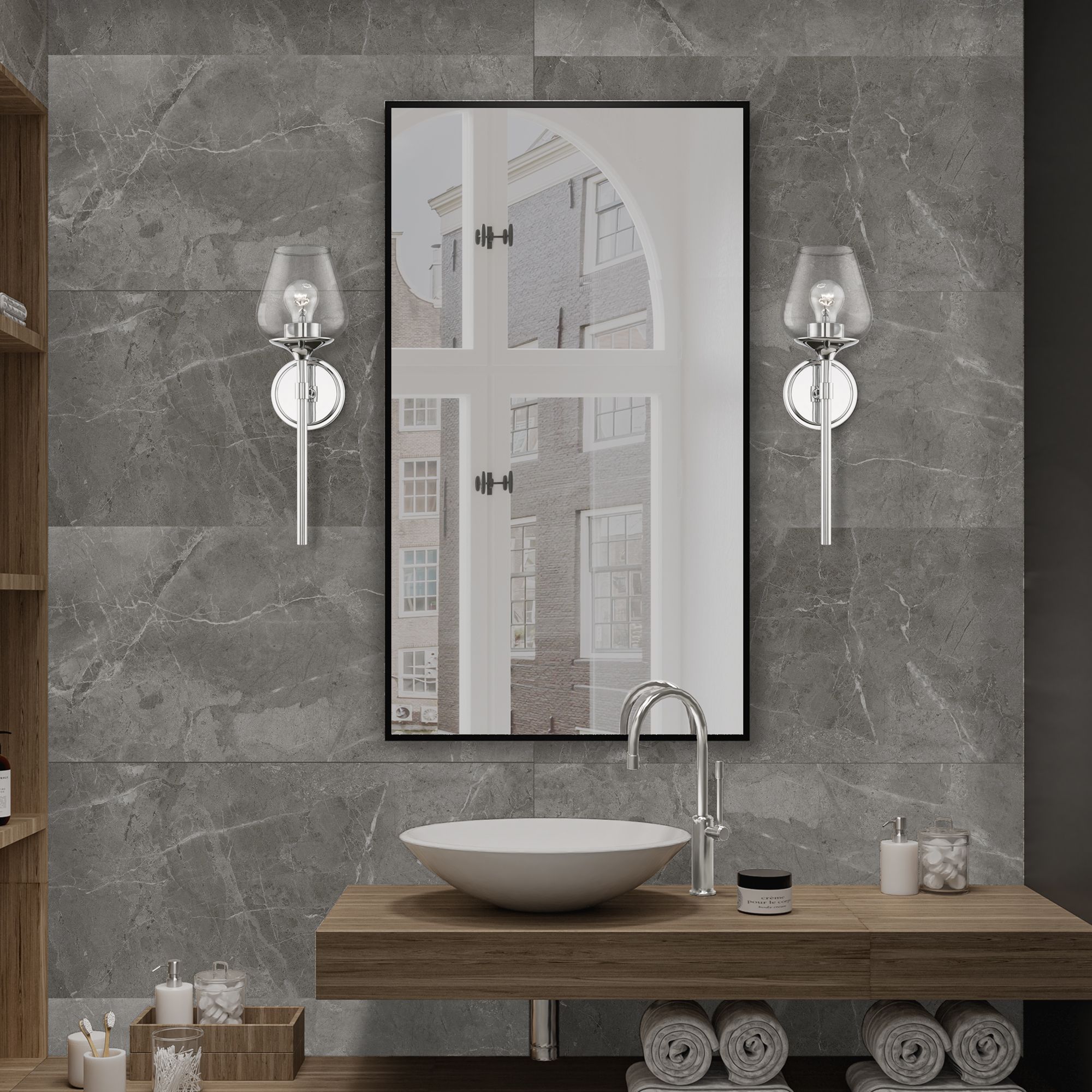 Willow 1 Light Polished Chrome Vanity Sconce
