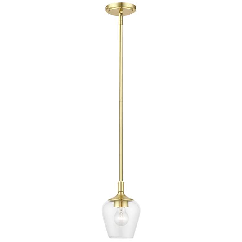 Image 1 Willow 1 Light Satin Brass Single Pendant