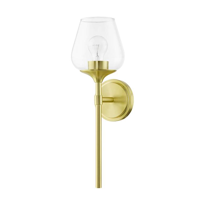 Image 3 Willow 1 Light Satin Brass Vanity Sconce more views
