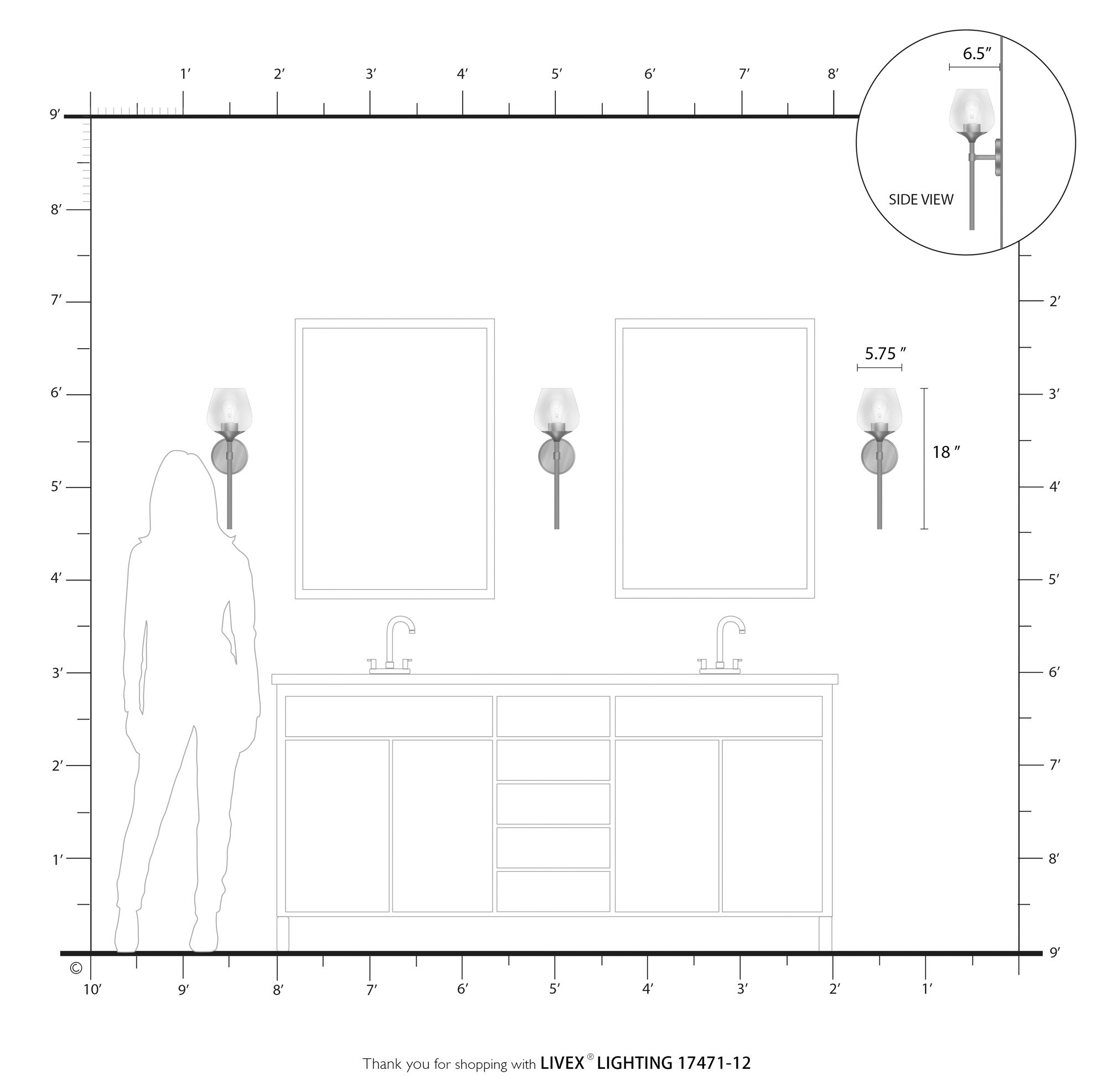 Willow 1 Light Satin Brass Vanity Sconce