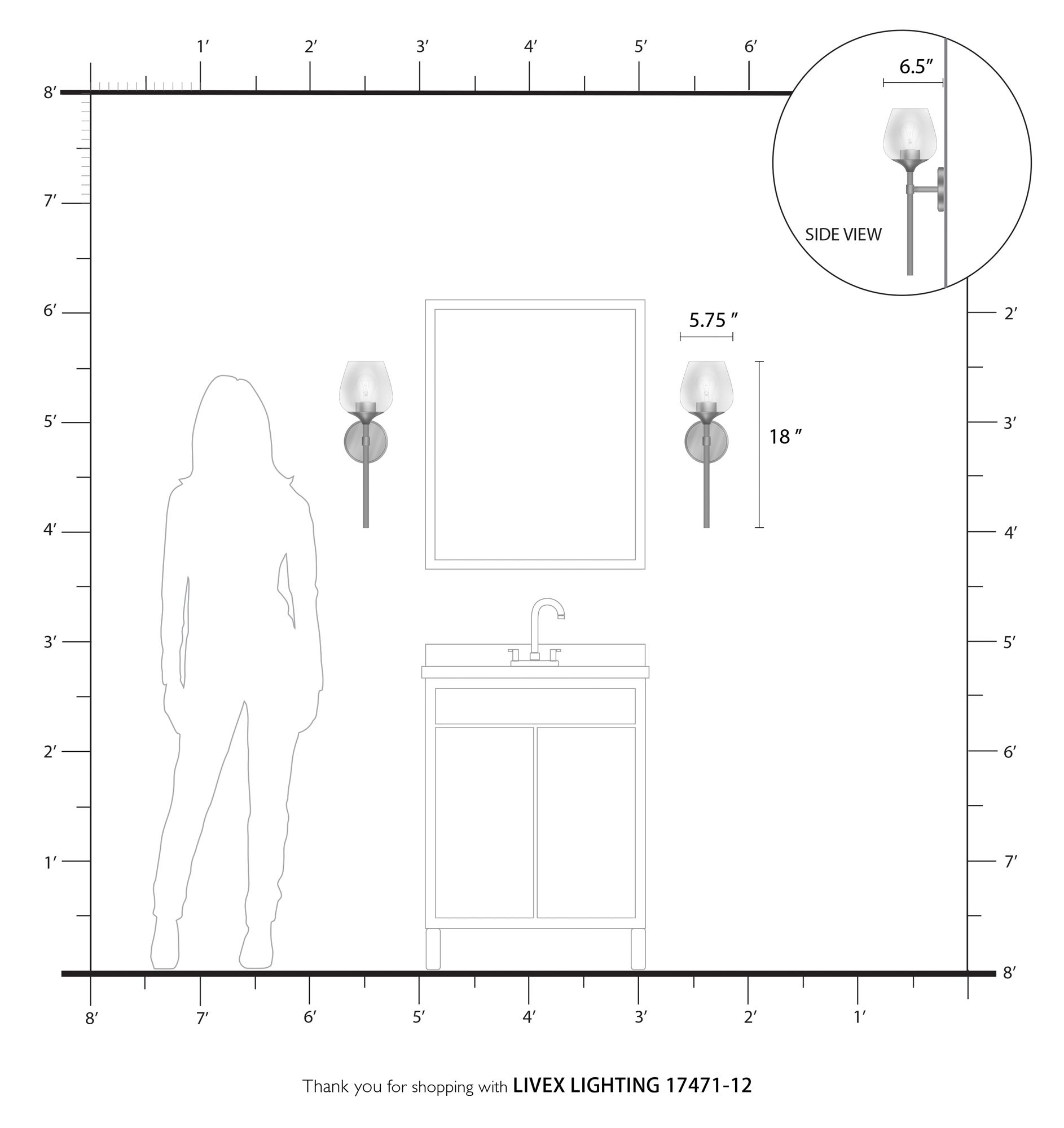 Willow 1 Light Satin Brass Vanity Sconce