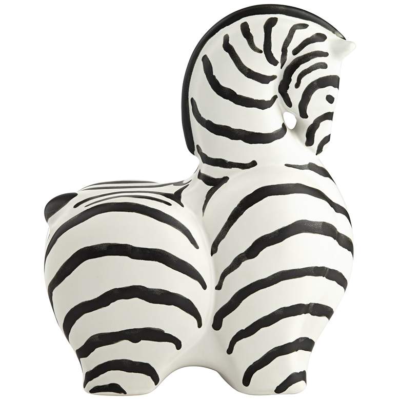 Image 3 Willow 10" High Matte White Black Zebra Figurine