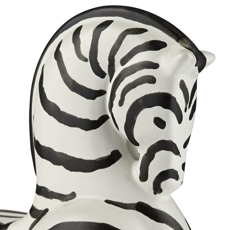 Image 4 Willow 10" High Matte White Black Zebra Figurine more views
