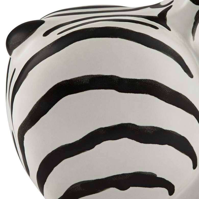 Image 5 Willow 10 inch High Matte White Black Zebra Figurine more views