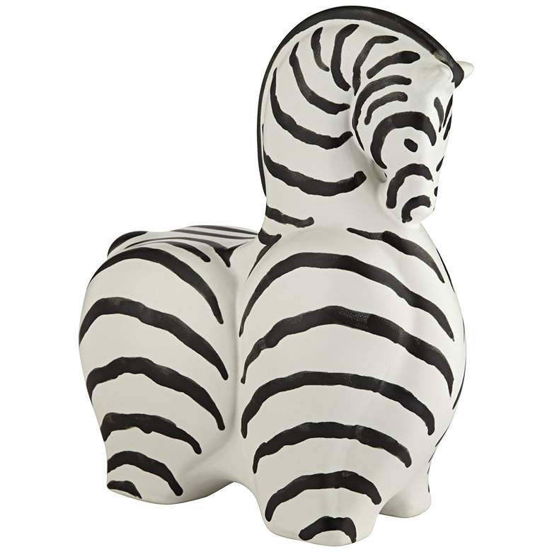 Image 6 Willow 10 inch High Matte White Black Zebra Figurine more views