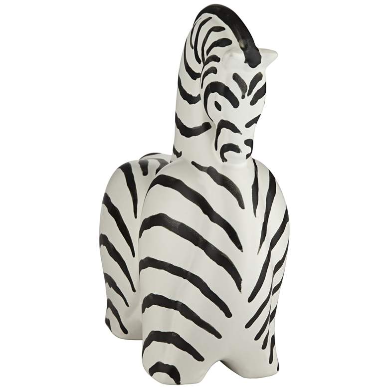 Image 7 Willow 10 inch High Matte White Black Zebra Figurine more views