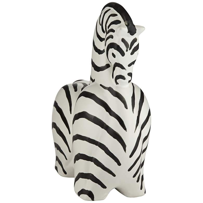 Image 7 Willow 10" High Matte White Black Zebra Figurine more views