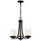 Willow 16" Wide Matte Black 3-Light Chandelier