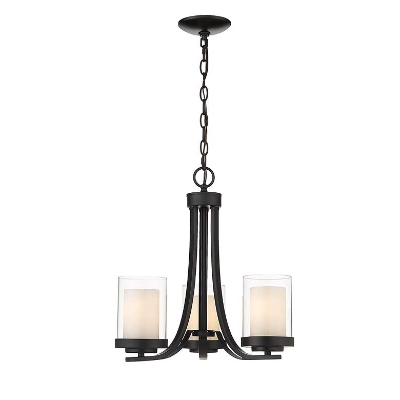 Image 6 Willow 16" Wide Matte Black 3-Light Chandelier more views