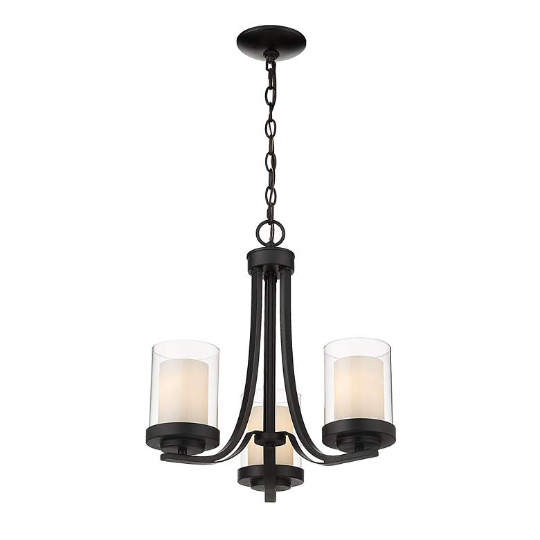 Image 7 Willow 16" Wide Matte Black 3-Light Chandelier more views