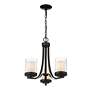 7_Willow 16" Wide Matte Black 3-Light Chandelier more views