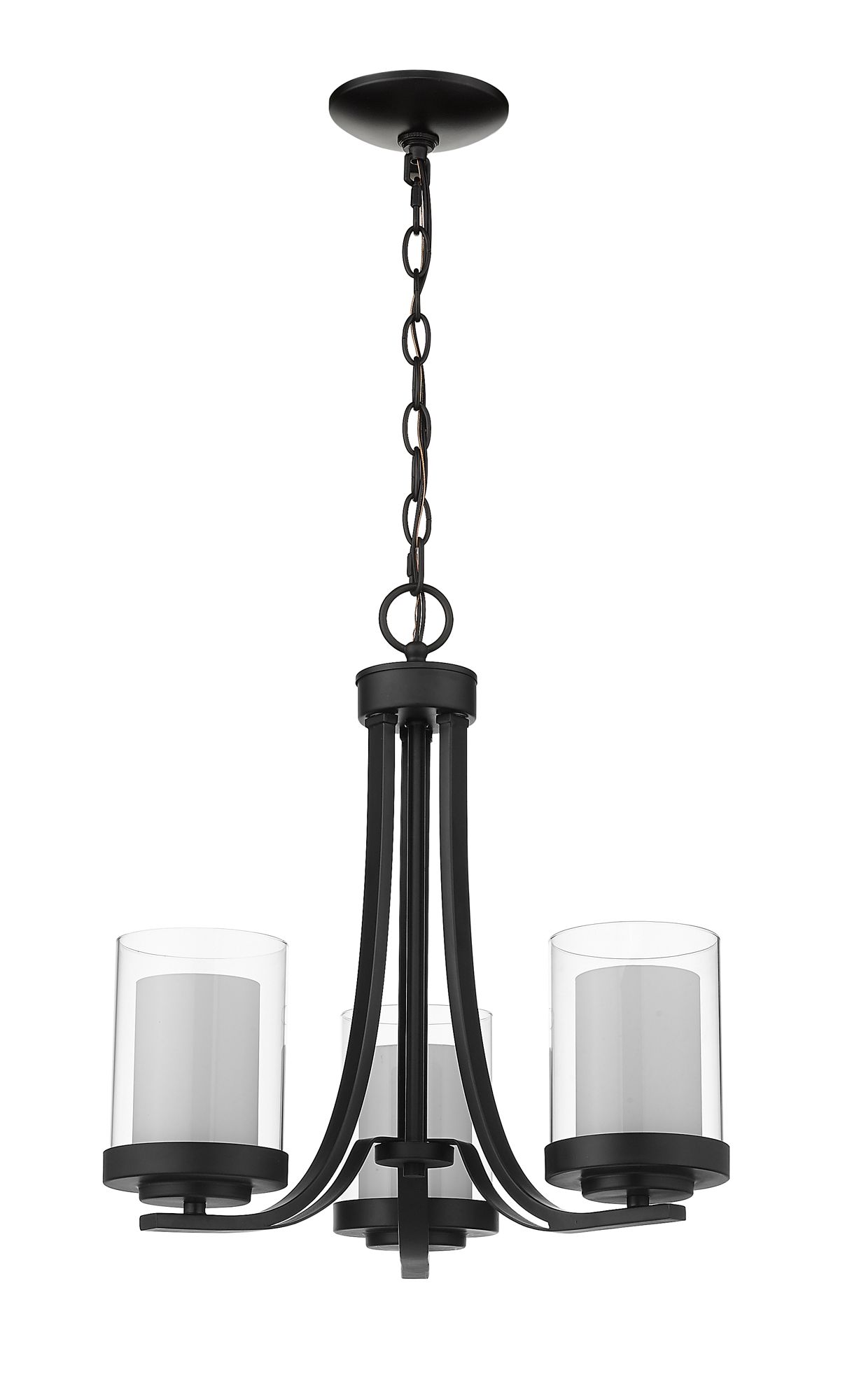 Willow 16" Wide Matte Black 3-Light Chandelier in scene