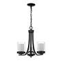 Willow 16" Wide Matte Black 3-Light Chandelier in scene