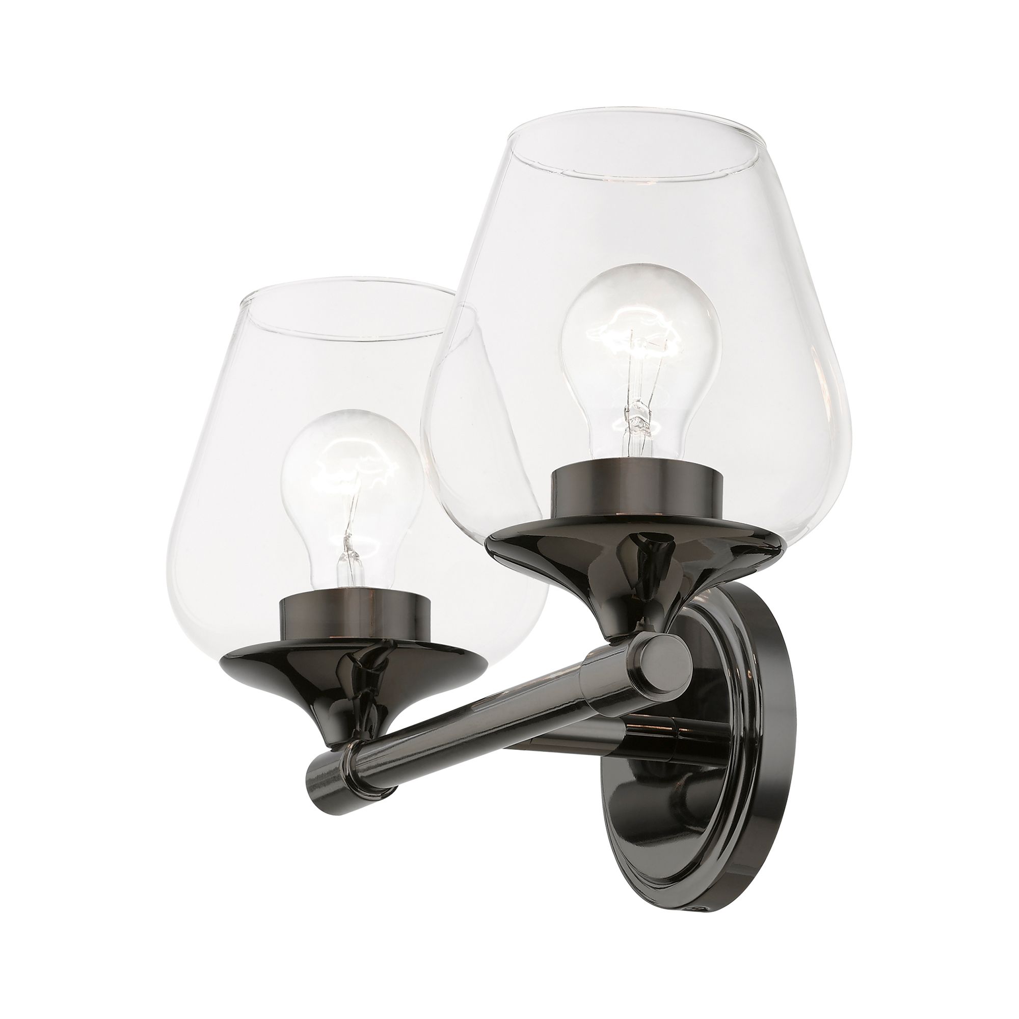 Willow 2 Light Black Chrome Vanity Sconce