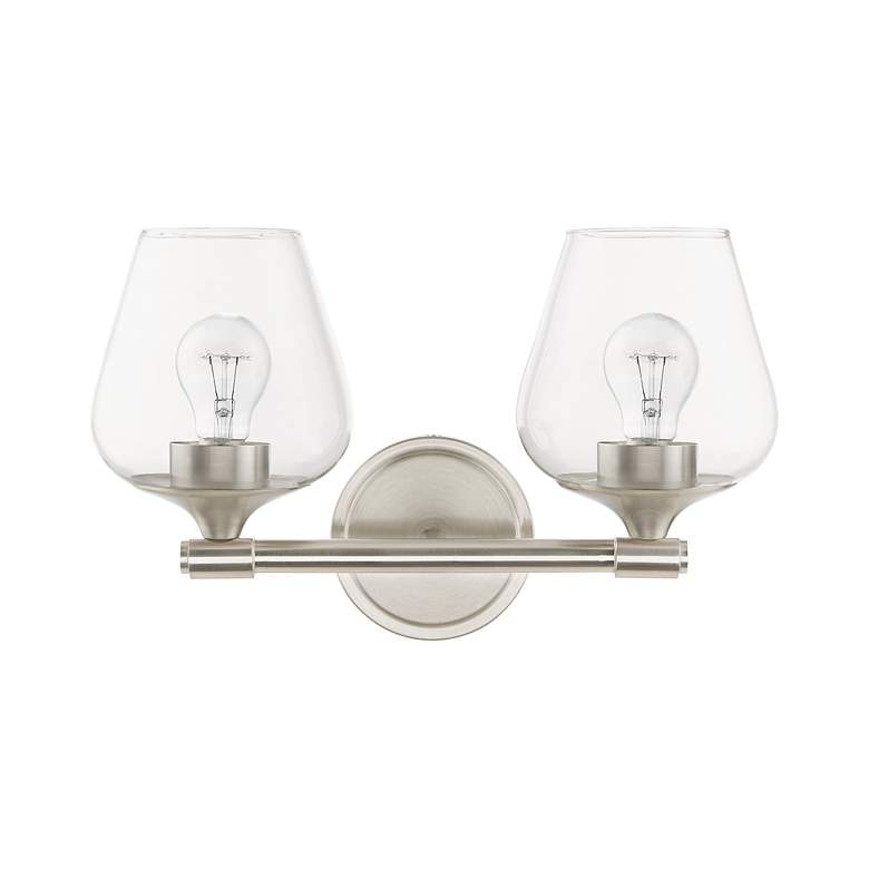 Image 3 Willow 2 Light Brushed Nickel Vanity Sconce more views