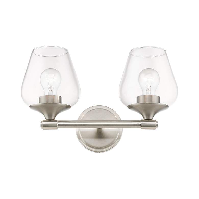 Image 4 Willow 2 Light Brushed Nickel Vanity Sconce more views