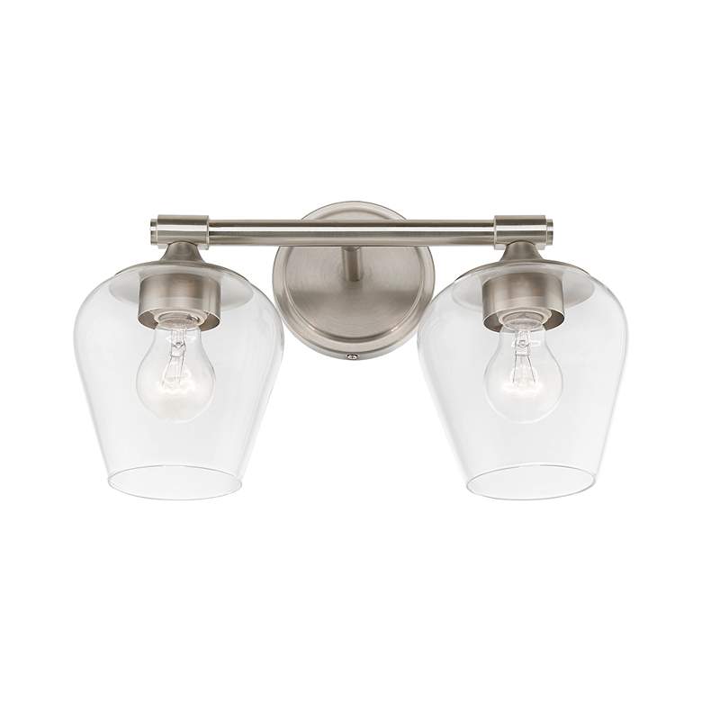 Image 5 Willow 2 Light Brushed Nickel Vanity Sconce more views