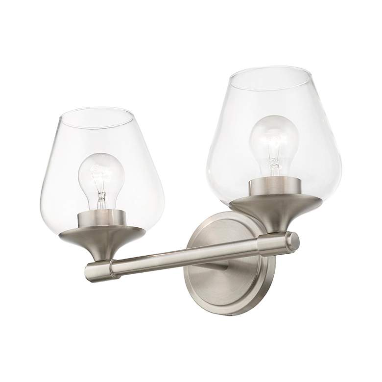 Image 6 Willow 2 Light Brushed Nickel Vanity Sconce more views