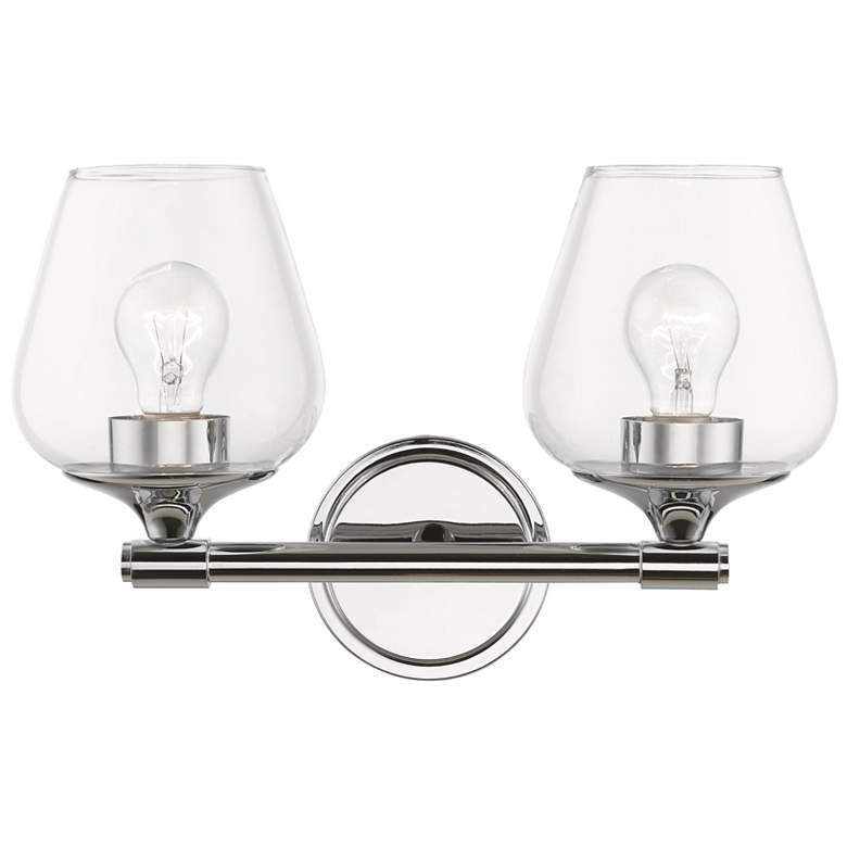Image 1 Willow 2 Light Polished Chrome Vanity Sconce