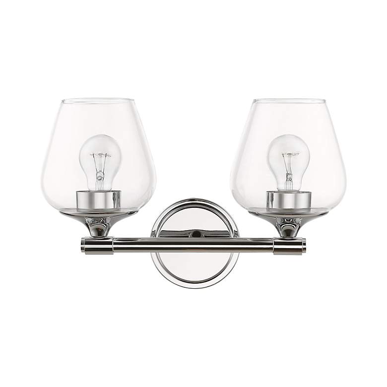 Image 3 Willow 2 Light Polished Chrome Vanity Sconce more views