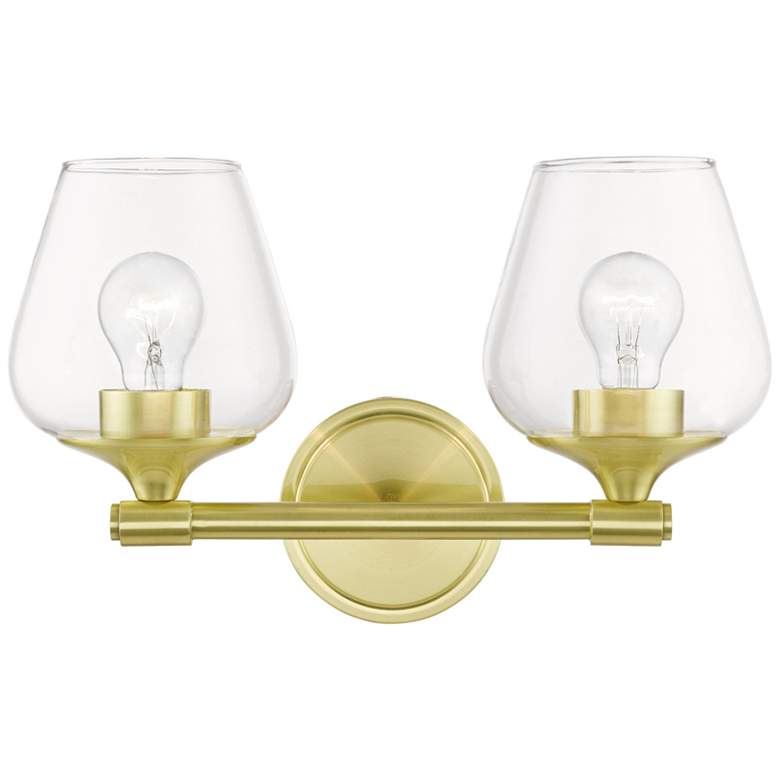 Image 1 Willow 2 Light Satin Brass Vanity Sconce