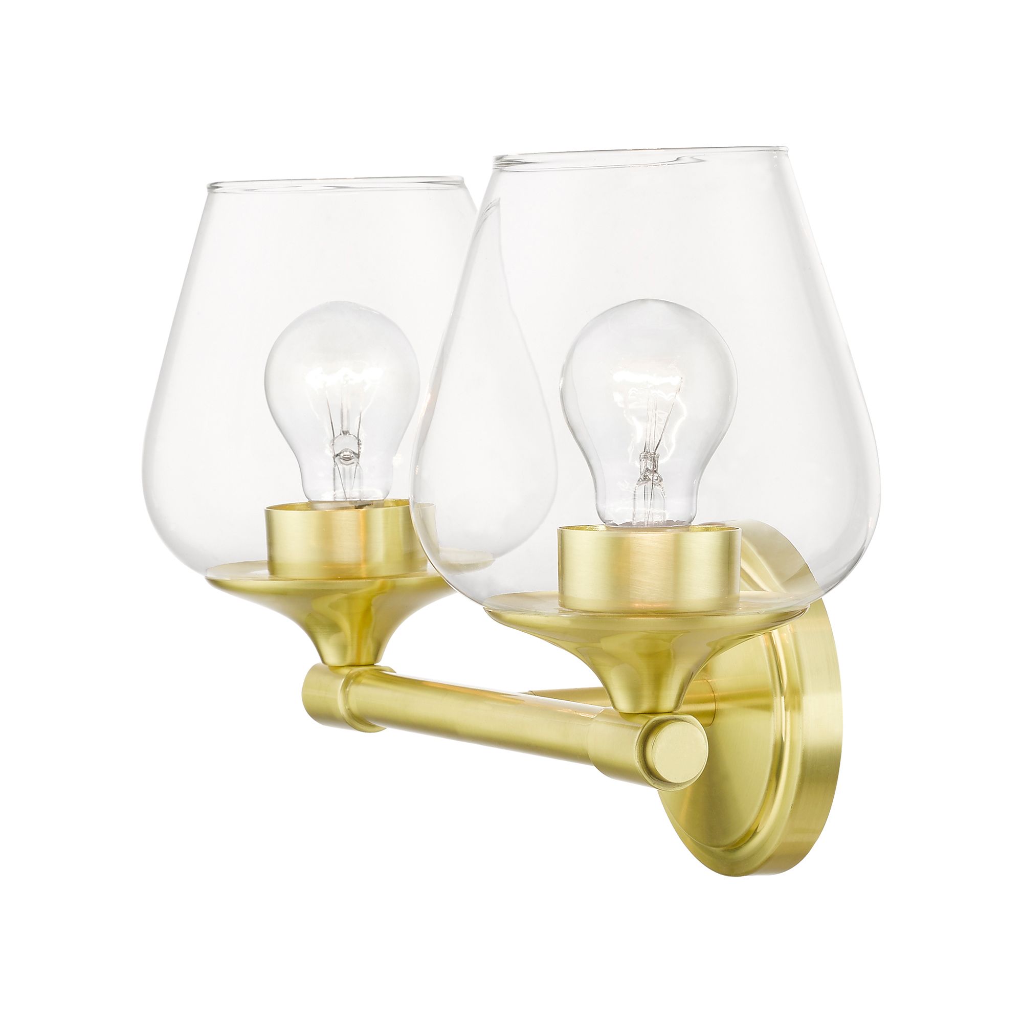 Willow 2 Light Satin Brass Vanity Sconce