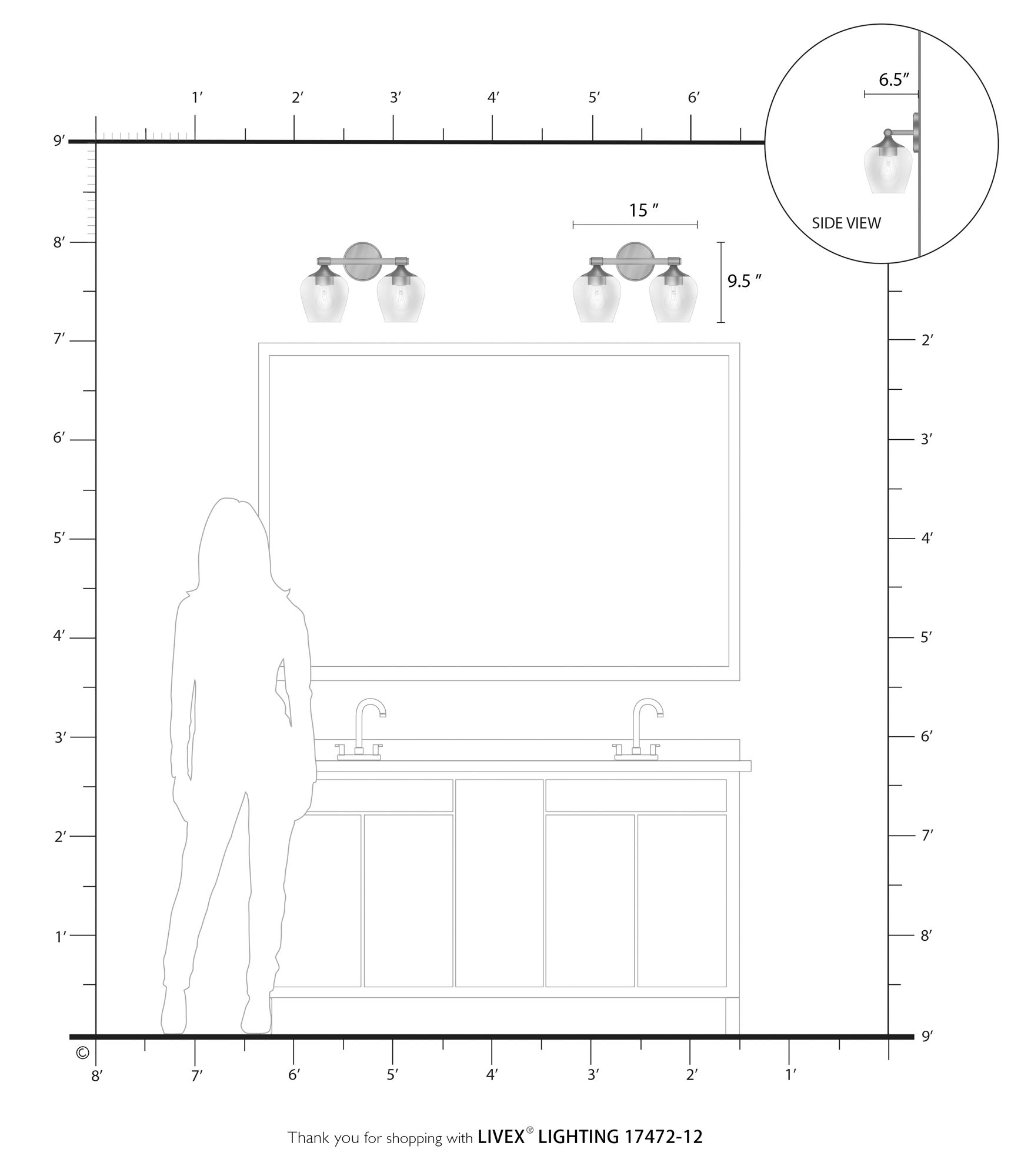 Willow 2 Light Satin Brass Vanity Sconce