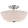 Willow; 2 Light; Semi-Flush Fixture with White Glass