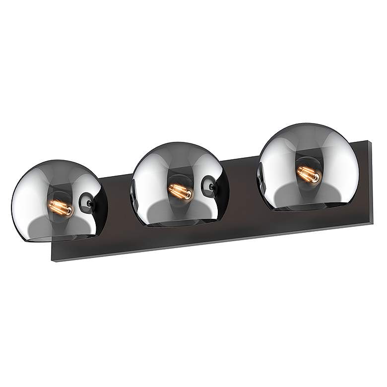 Image 2 Willow 22 3/4" Wide Matte Black 3-Light Vanity Bath Light more views