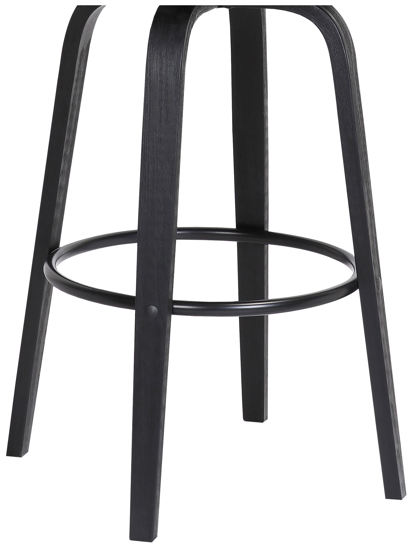 Willow 25.5 In. Swivel Counter Stool in Black Wood and Grey Faux Leather