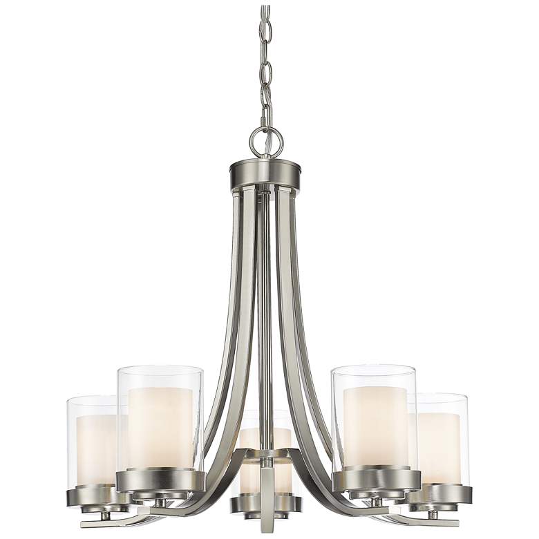Image 1 Willow 25 1/4" Wide Brushed Nickel 5-Light Chandelier