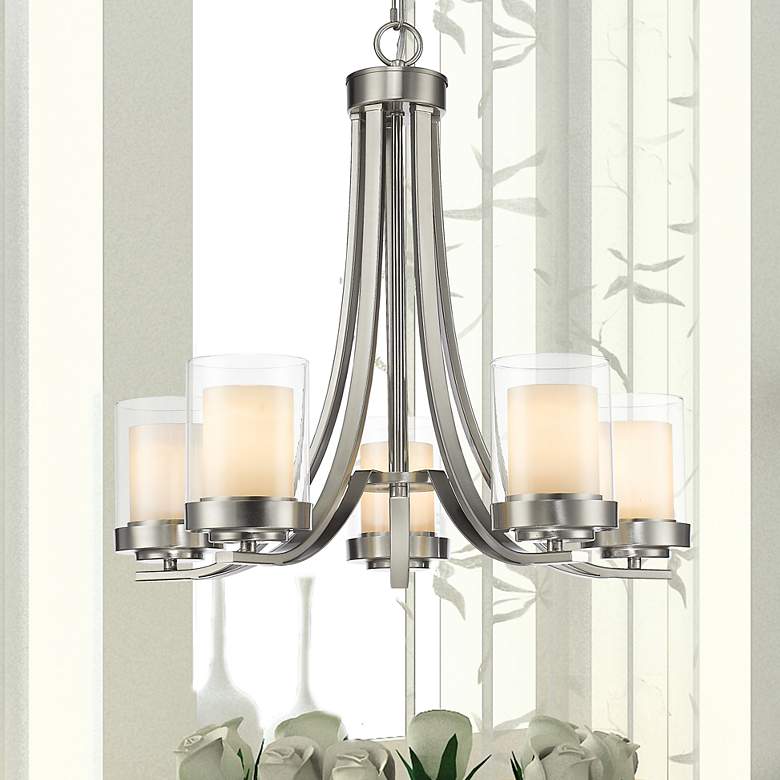Image 1 Willow 25 1/4" Wide Brushed Nickel 5-Light Chandelier