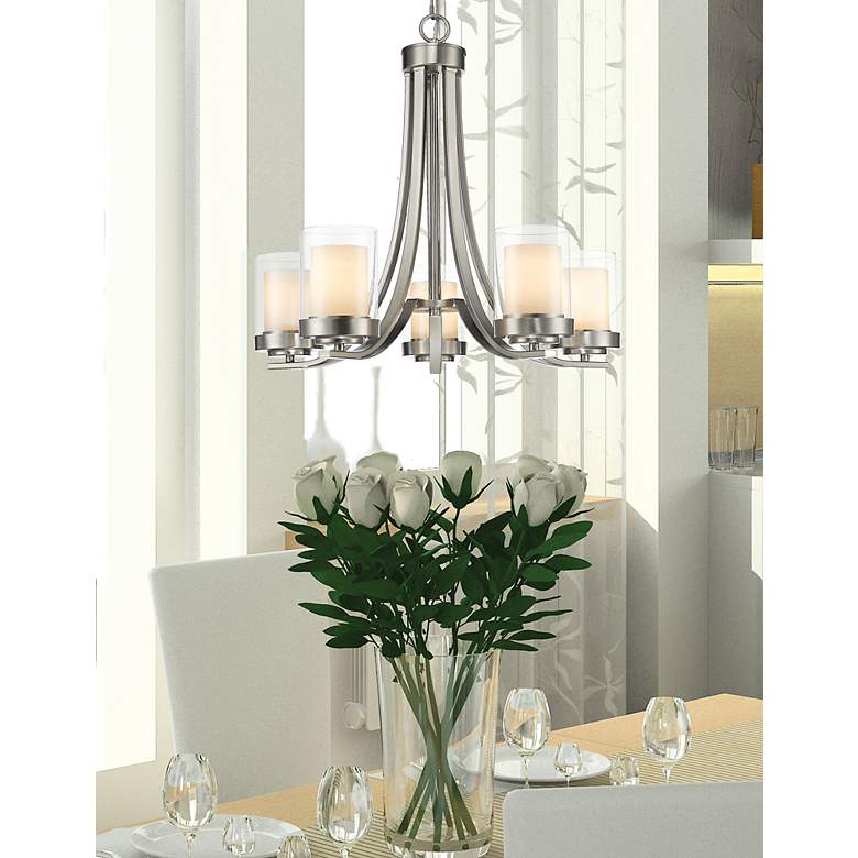 Image 3 Willow 25 1/4" Wide Brushed Nickel 5-Light Chandelier more views
