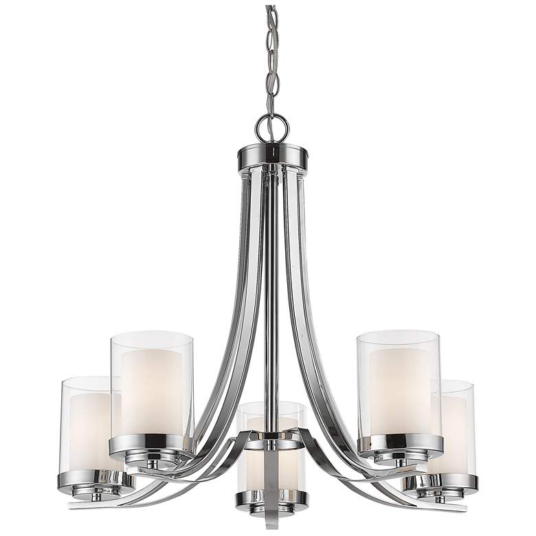 Image 1 Willow 25 1/4" Wide Chrome 5-Light Chandelier