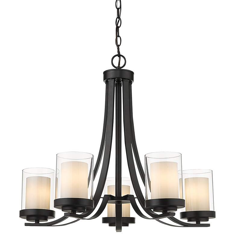 Image 3 Willow 25 1/4" Wide Matte Black 5-Light Chandelier
