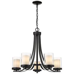 Willow 25 1/4" Wide Matte Black 5-Light Chandelier