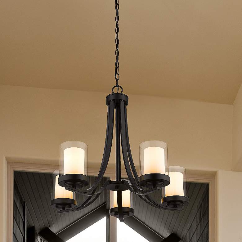 Image 2 Willow 25 1/4" Wide Matte Black 5-Light Chandelier