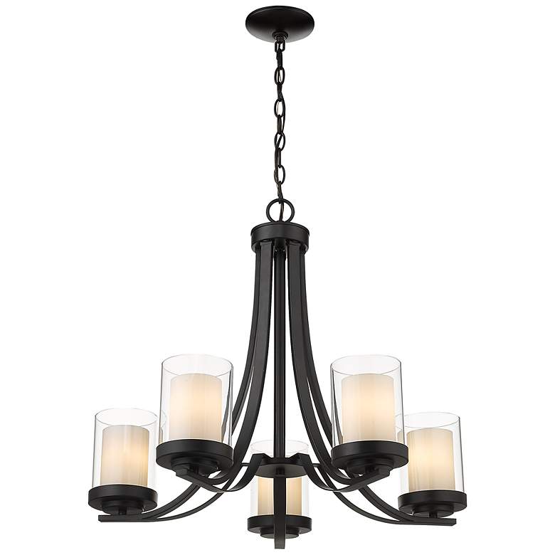 Image 6 Willow 25 1/4" Wide Matte Black 5-Light Chandelier more views