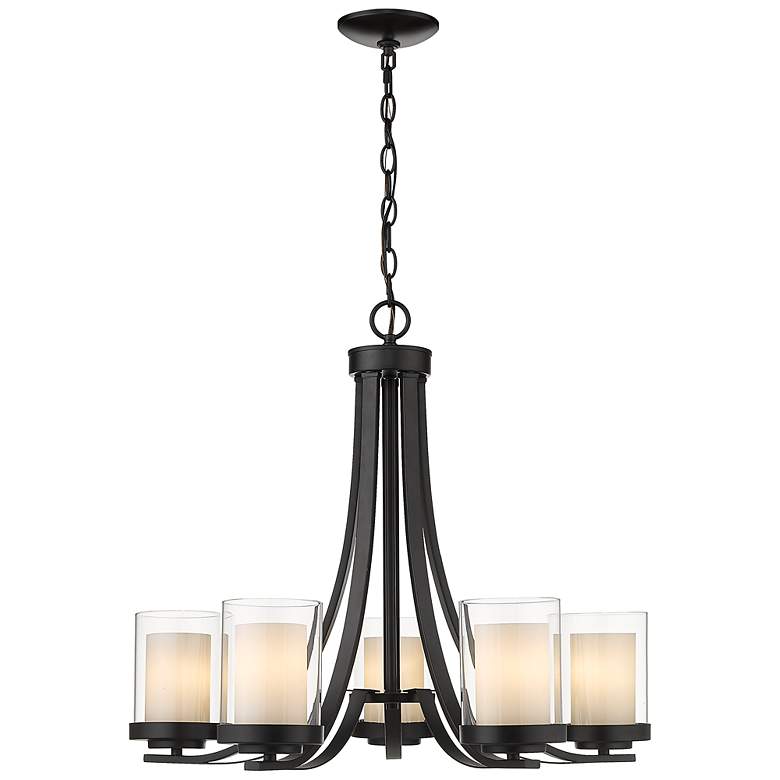 Image 7 Willow 25 1/4" Wide Matte Black 5-Light Chandelier more views
