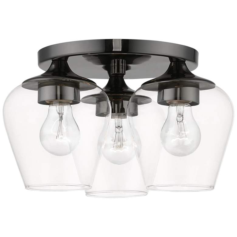 Image 1 Willow 3 Light Black Chrome Flush Mount