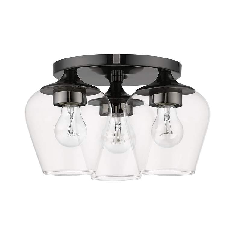 Image 3 Willow 3 Light Black Chrome Flush Mount more views