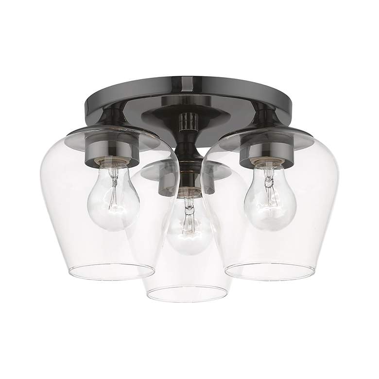 Image 4 Willow 3 Light Black Chrome Flush Mount more views