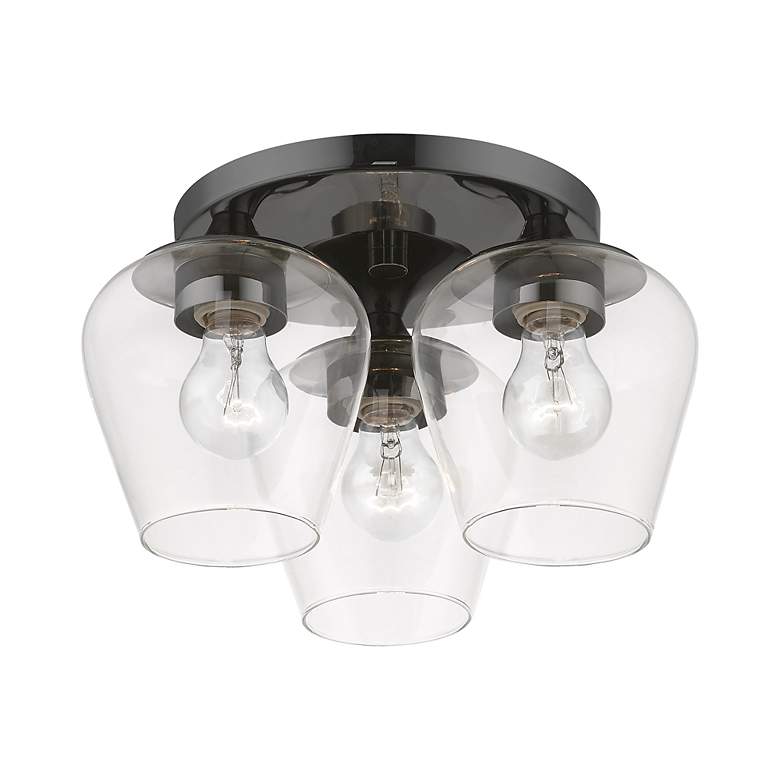 Image 5 Willow 3 Light Black Chrome Flush Mount more views