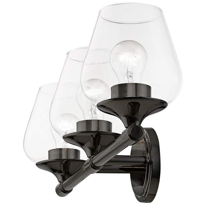 Image 6 Willow 3 Light Black Chrome Vanity Sconce more views